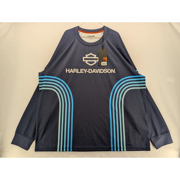 NWT Harley-Davidson Men's H-D TECH Racing Jersey in Beacon Blue sz 3XL - Picture 3 of 8